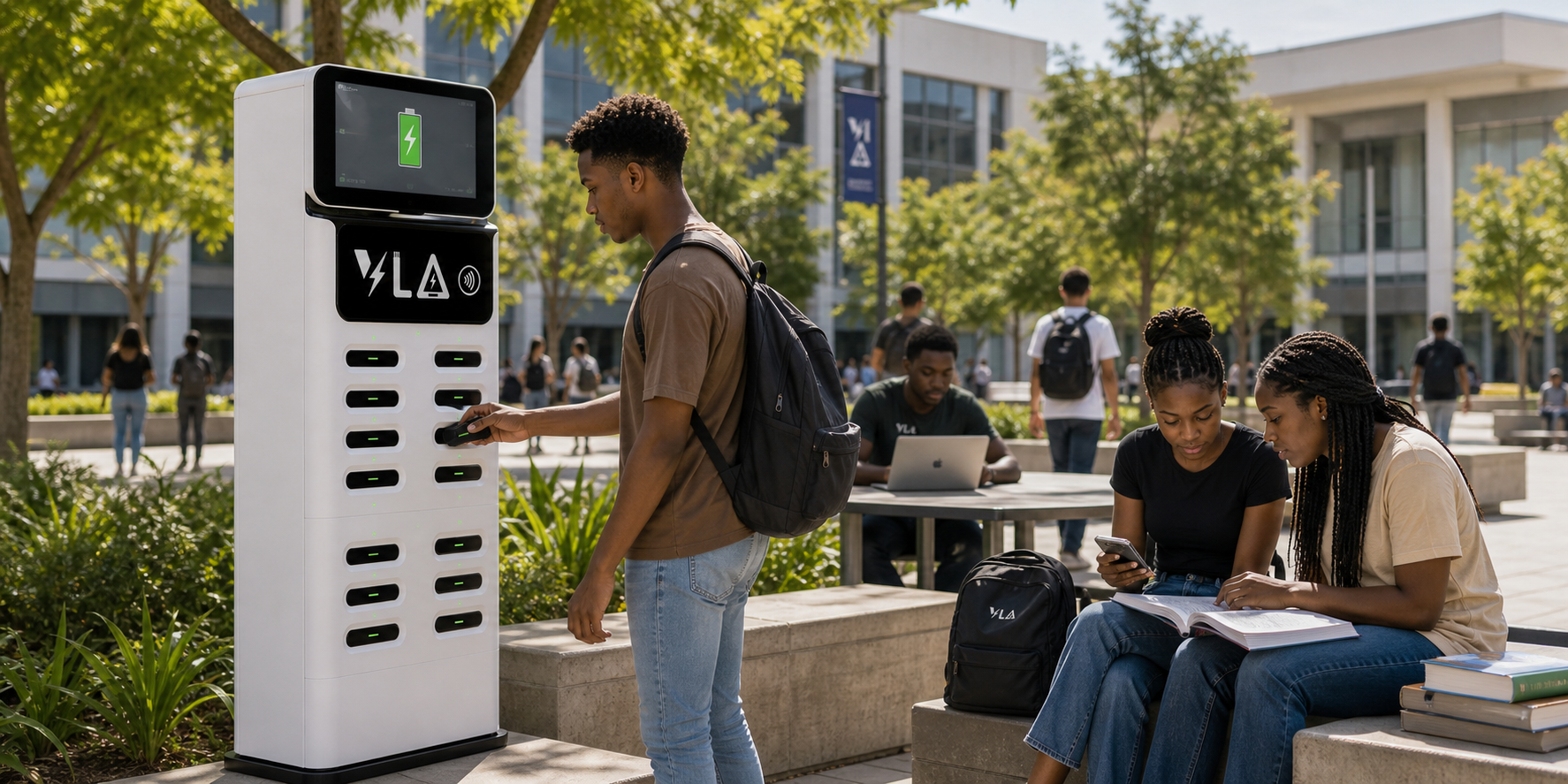 VLA charging station on a campus